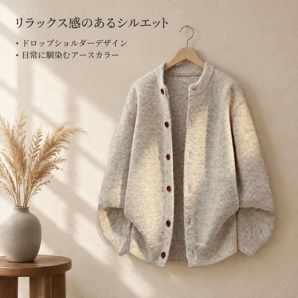 メンズ 秋冬用 厚手ニットカーディガン