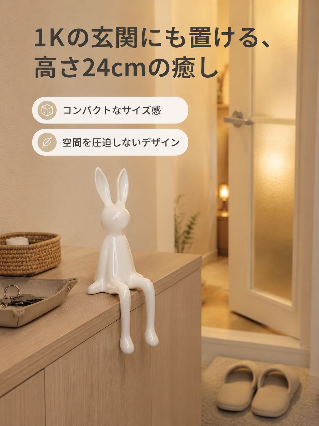 ハンドメイドのウサギセラミック飾り