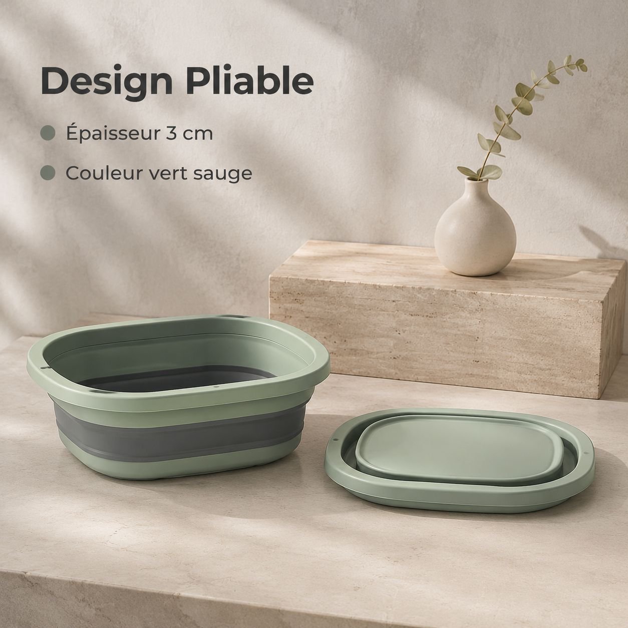 Bassin de lavage pliable portable