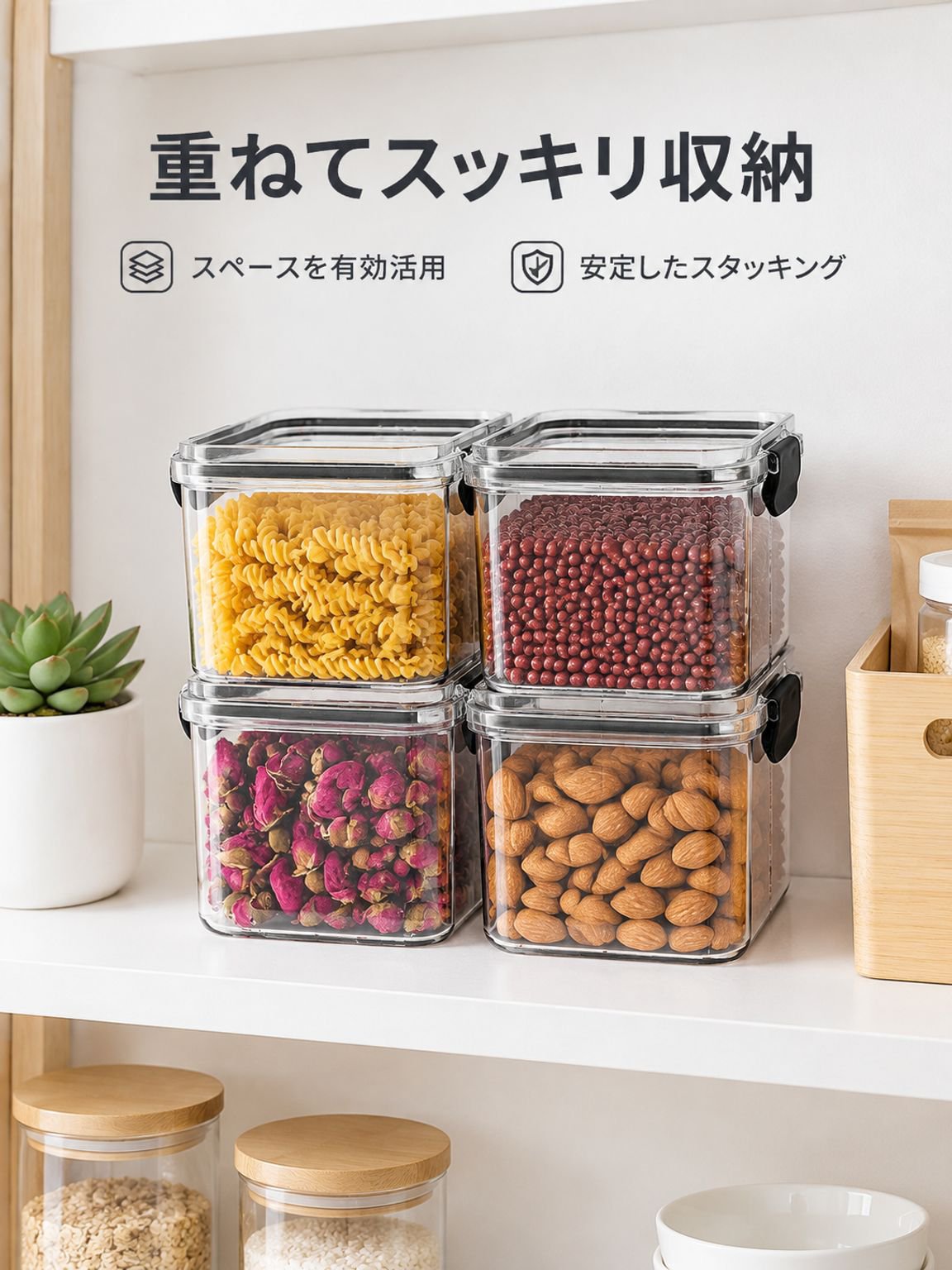 食品級透明キッチン プラスチック密閉保存容器