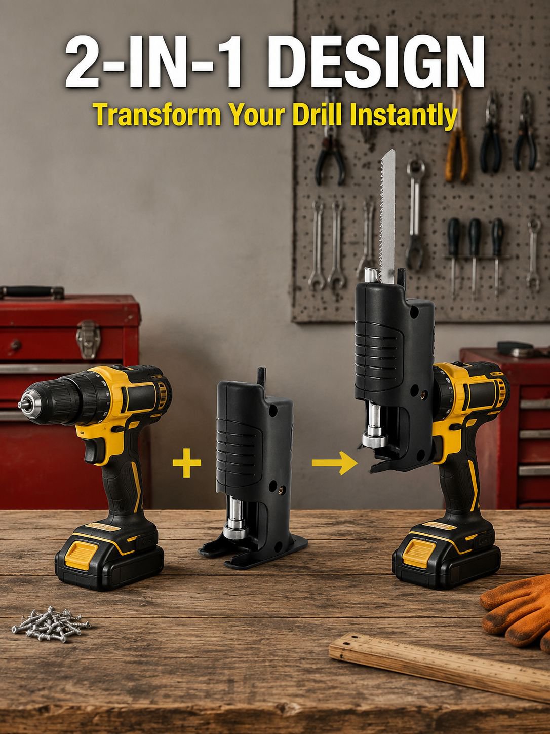 Cordless Drill Reciprocating Saw Electric Woodworking Handheld Attachment