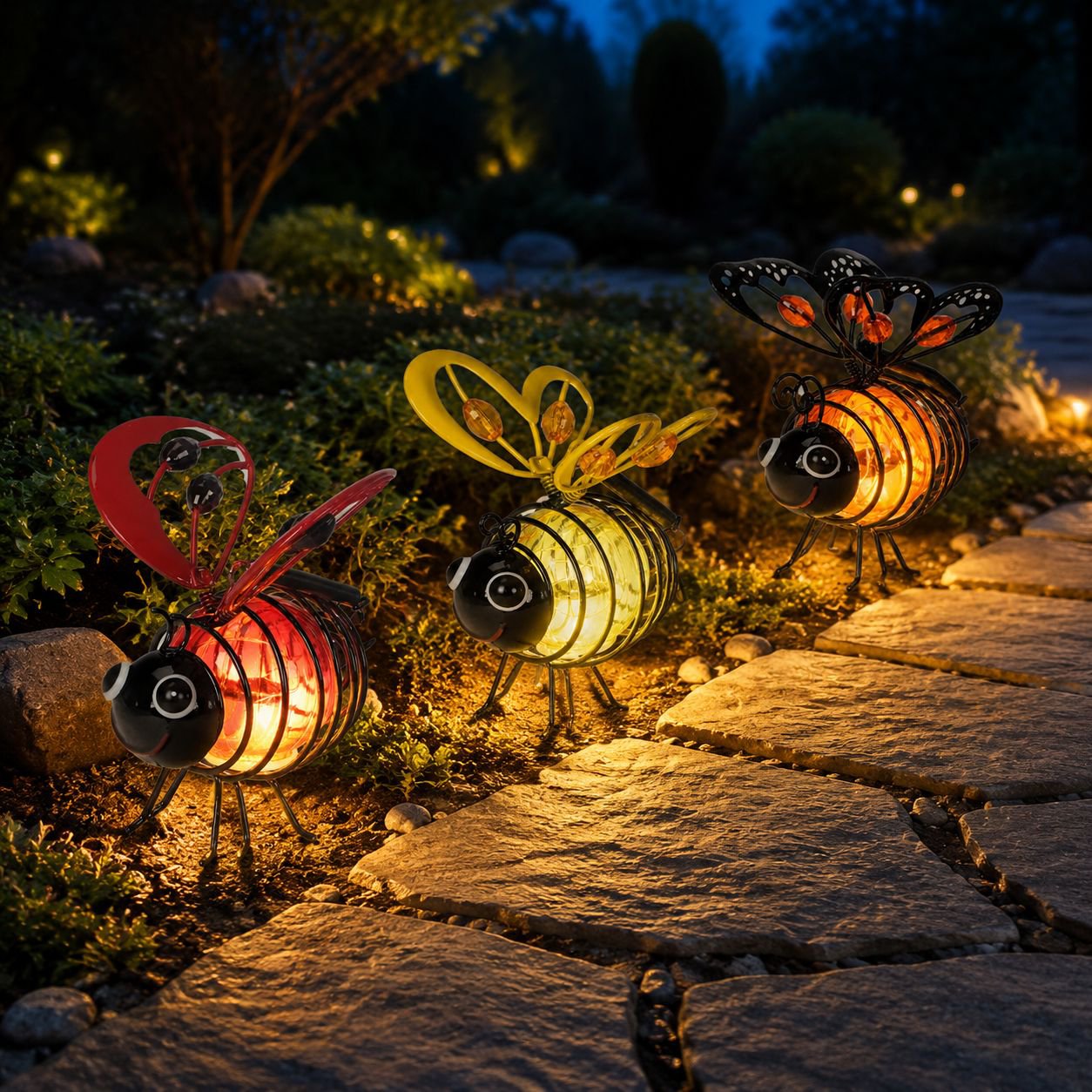 Lampe abeille solaire d'extérieur étanche