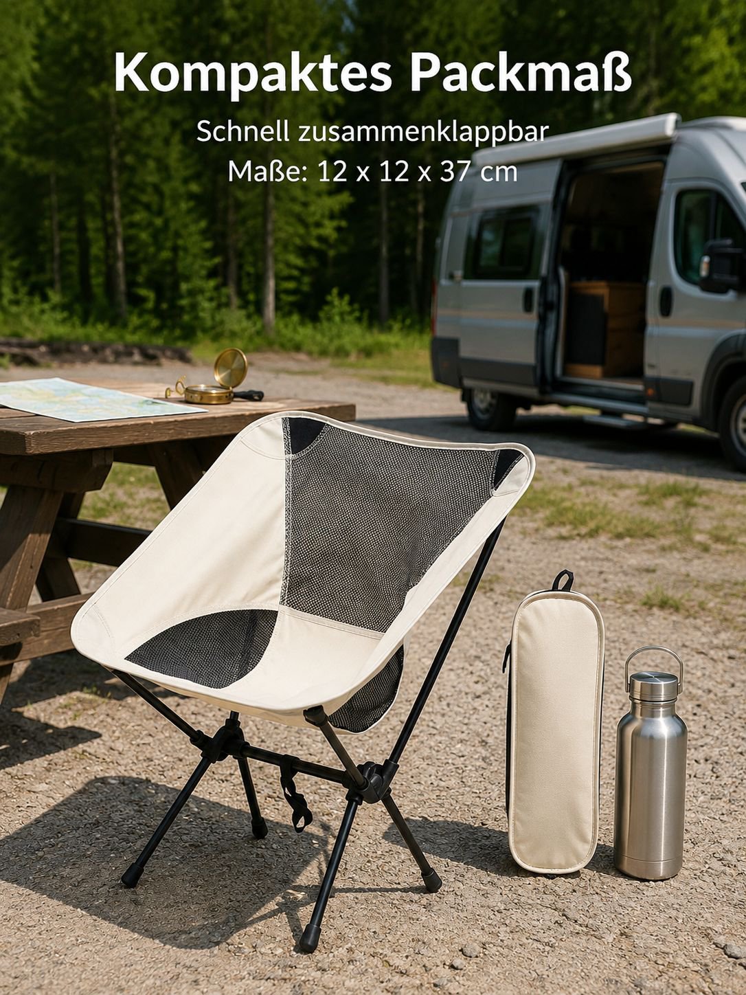 Tragbarer Stuhl für Angler und Camper
