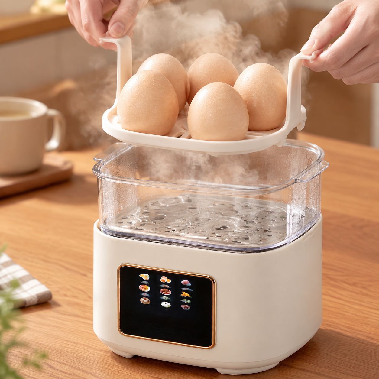 家庭用多用途電気蒸し器・朝食メーカー