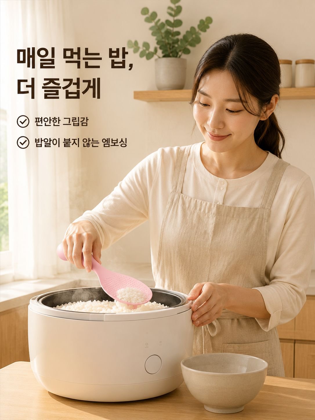 스탠드형 논스틱 밥주걱 주방용