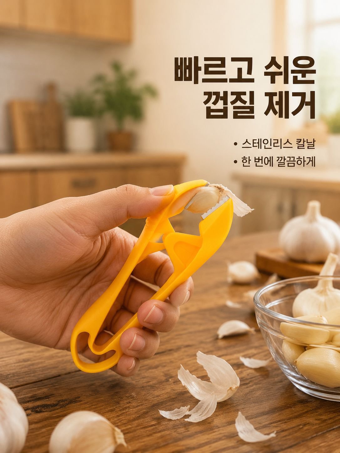 스테인리스 마늘 껍질 벗기기