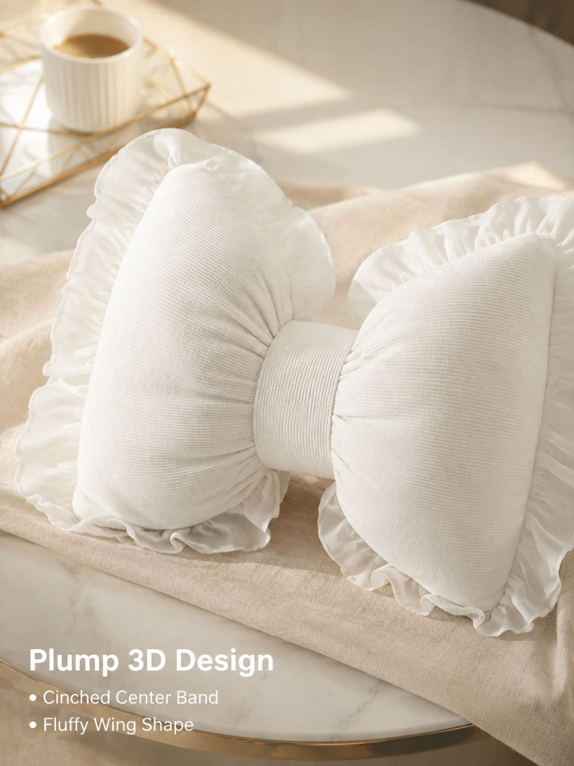 Bow-tie lace sofa cushion