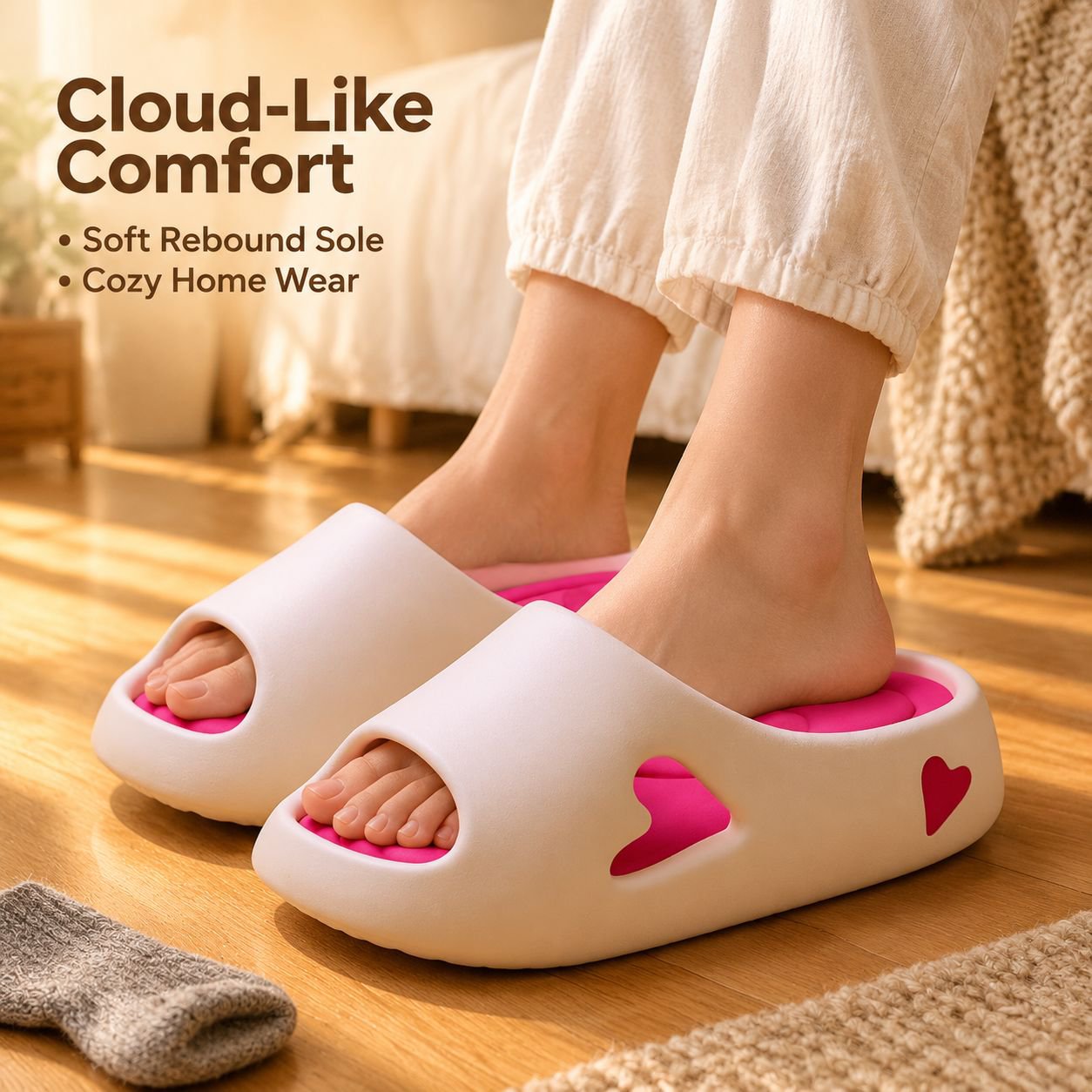 Women's home thick-soled non-slip bathroom slippers