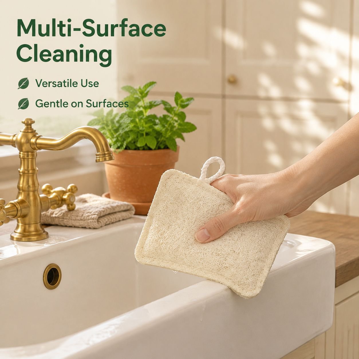 Natural wood pulp cotton sponge cleaning brush