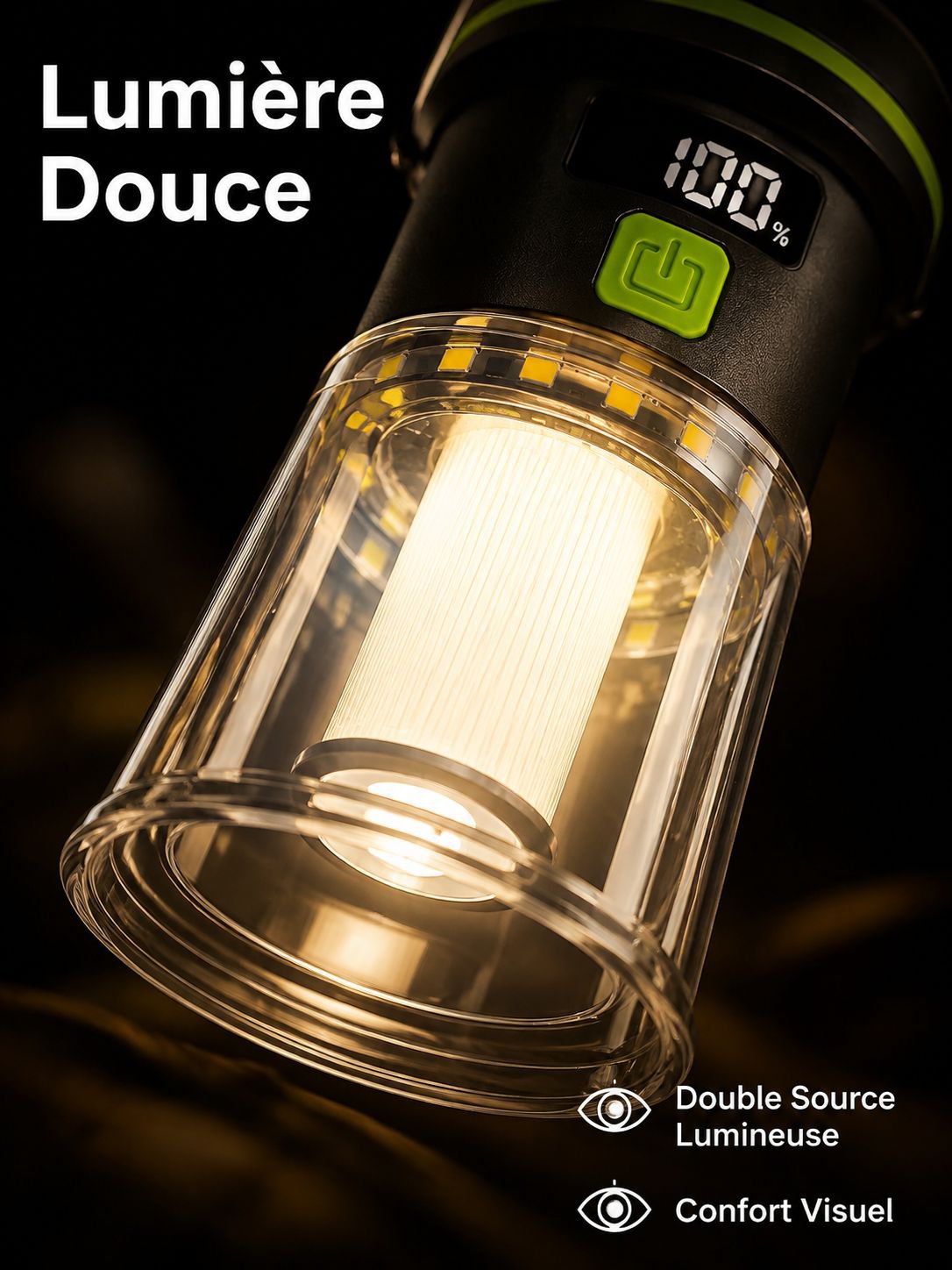 Nouvelle lampe de camping portable d'extérieur, rechargeable USB, lanterne de camp à main