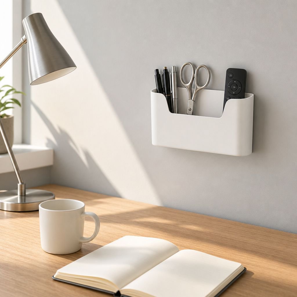 Household Desktop Organizer Box on modern office desk