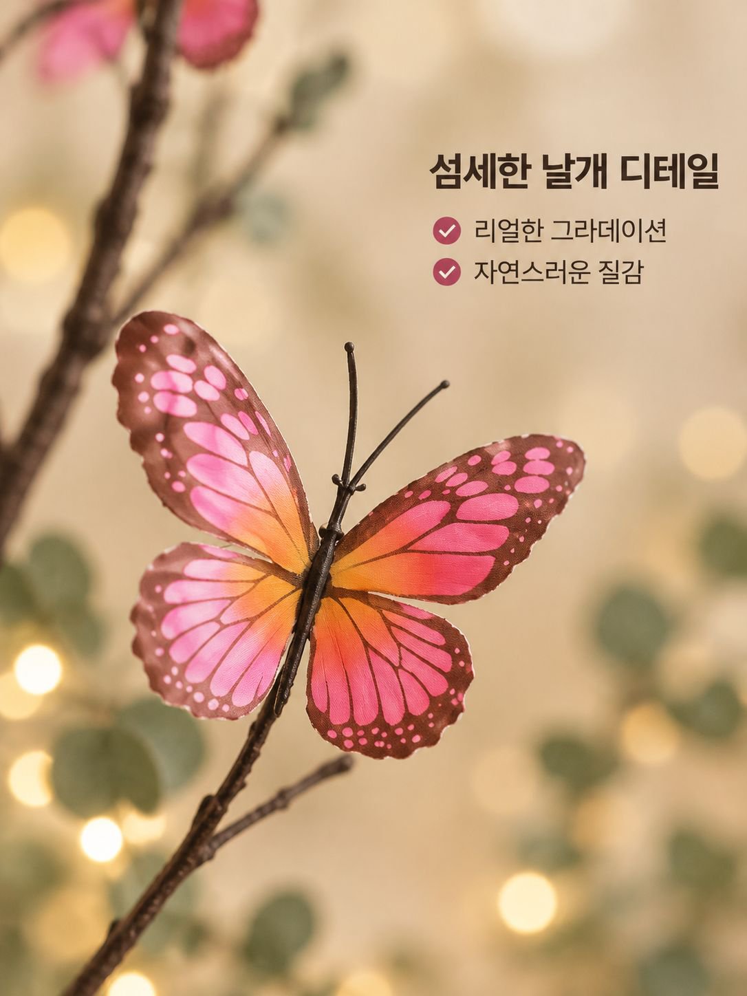 집 장식용 인조 나비 가지