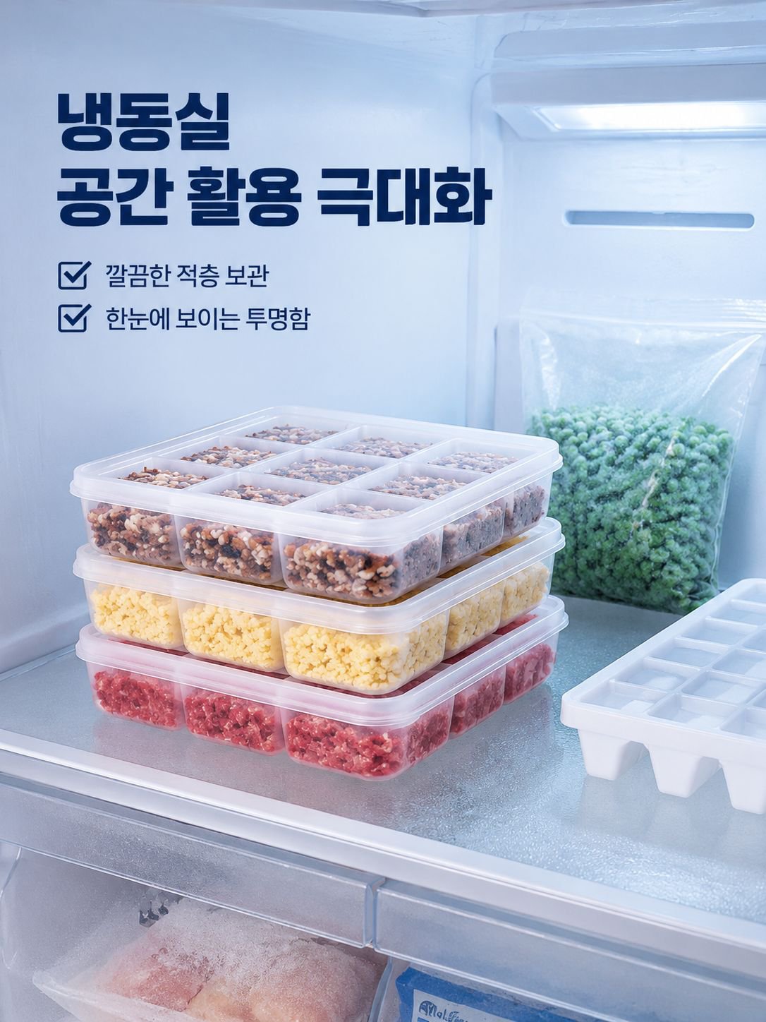 냉동육 및 다진 마늘용 분리식 냉동 빠른 분할 포장함