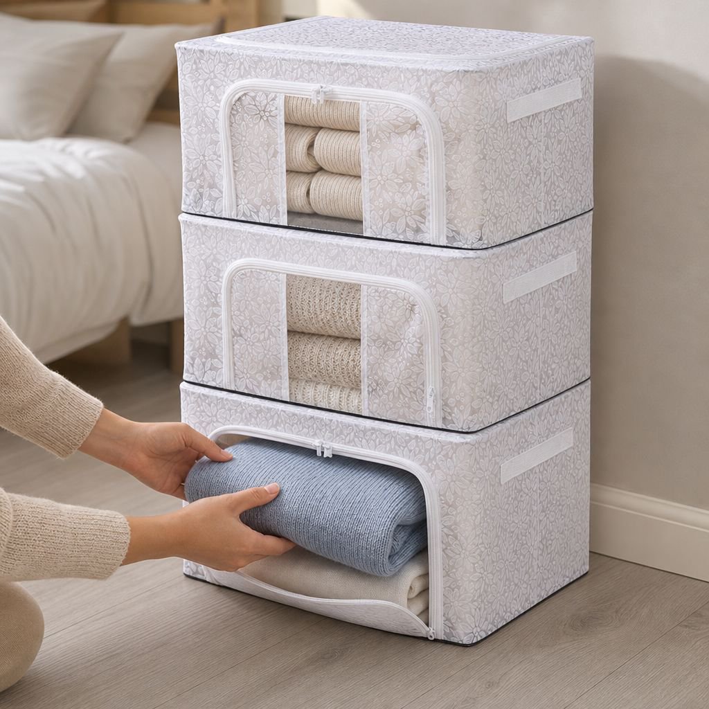 Translucent Steel Frame Large Storage Box (Waterproof & Foldable)