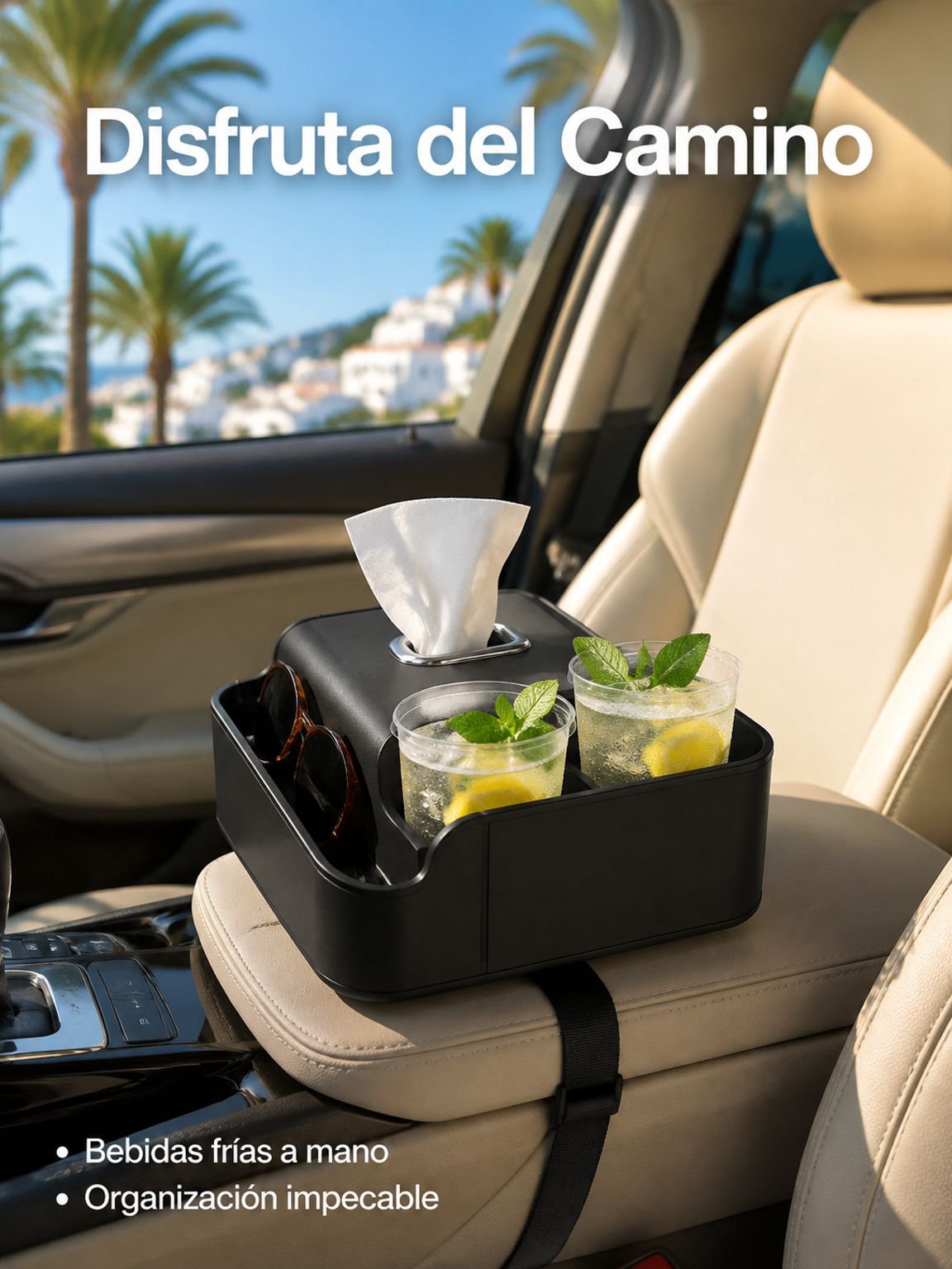 Caja de pañuelos multifuncional para coche