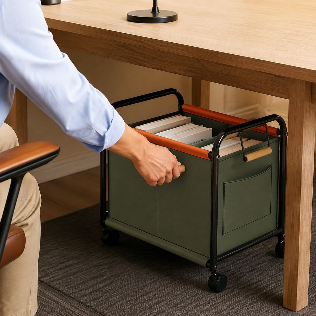 Multifunctional Under-Table Storage Rack Office Organizer