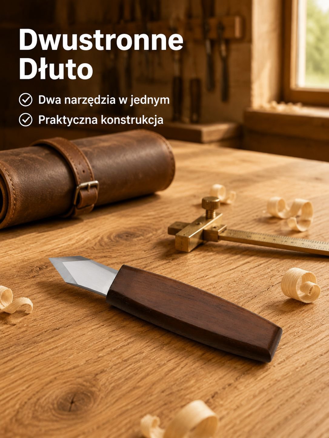 Ręczne dwustronne dłuto do drewna z chromowanego wanadu