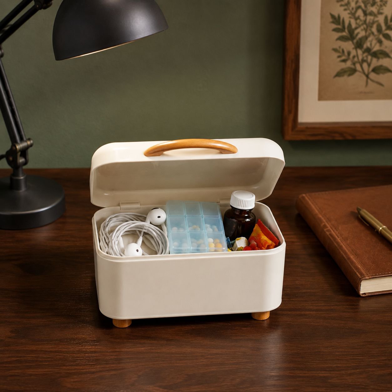 Mini Iron Storage Box Multi-purpose Medicine/Earphone Organizer