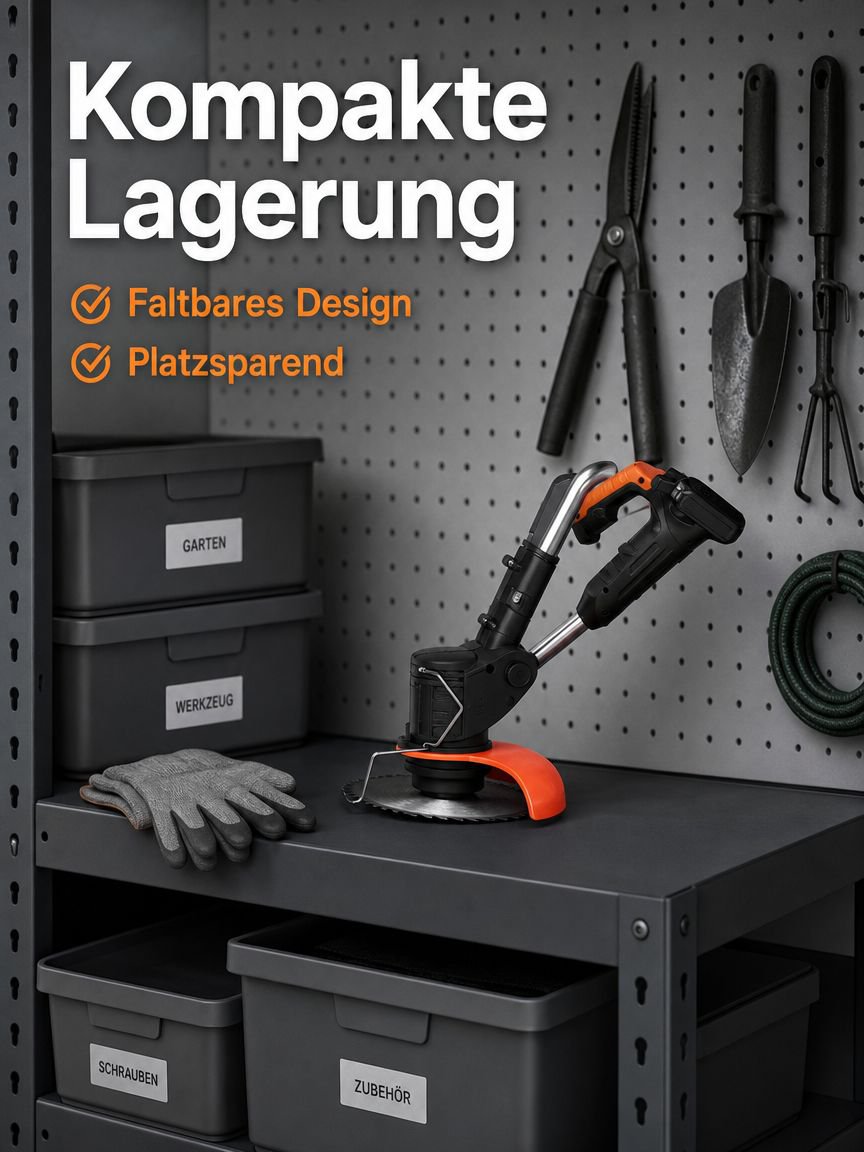 Effizientes Mähen mit dem leichten, faltbaren Rasenmäher