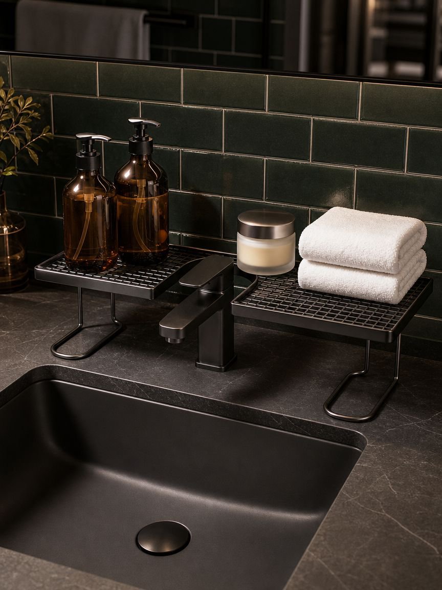 Compact and stylish high-end washstand shelf