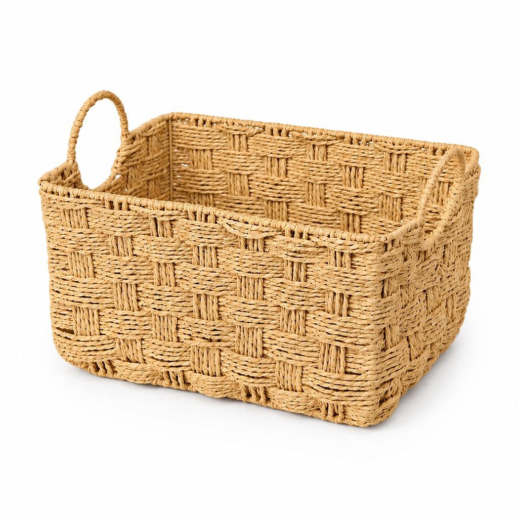 Corbeille de rangement tressée à la main pour le bureau