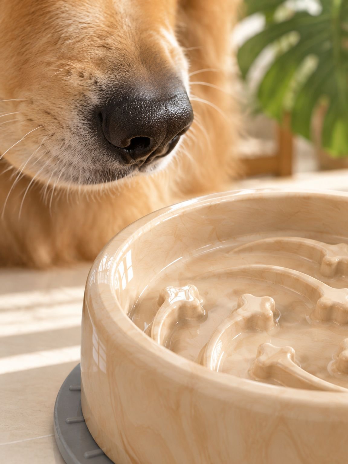 Cuenco de cerámica antideslizante y antiobstrucción para gatos y perros.