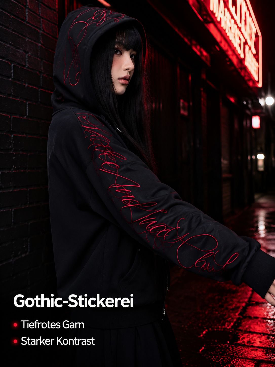 Streetdance Trend Dornblumen-Gothic Hoodie im American Sports Style für Damen und Herren