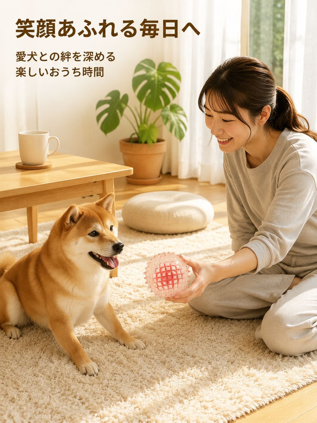 中型・大型犬用 耐久バウンドスパイクボールおもちゃ