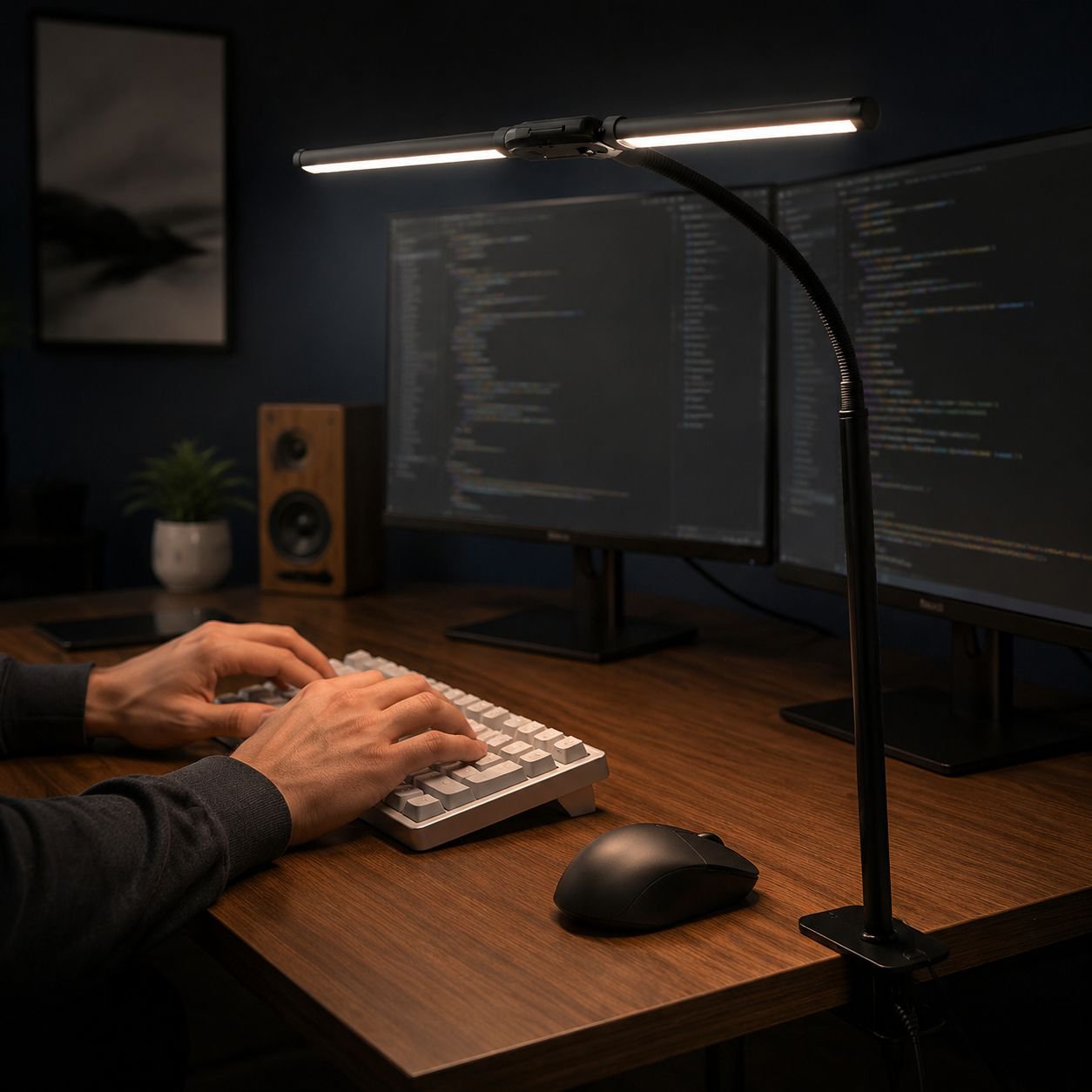 Lampe de bureau LED à double tête réglable
