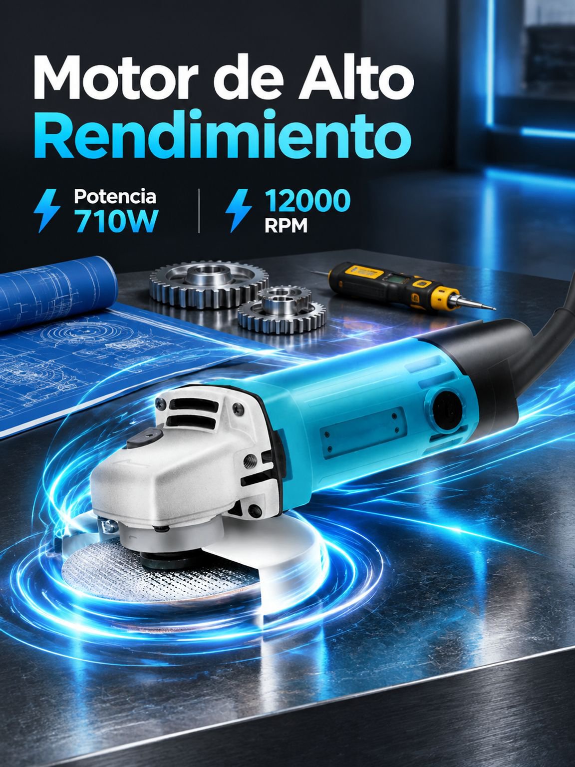 Amoladora angular doméstica multifuncional
