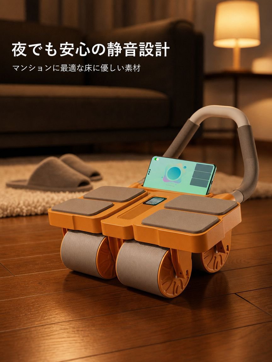 四輪・4肘パット付き腹筋ローラー