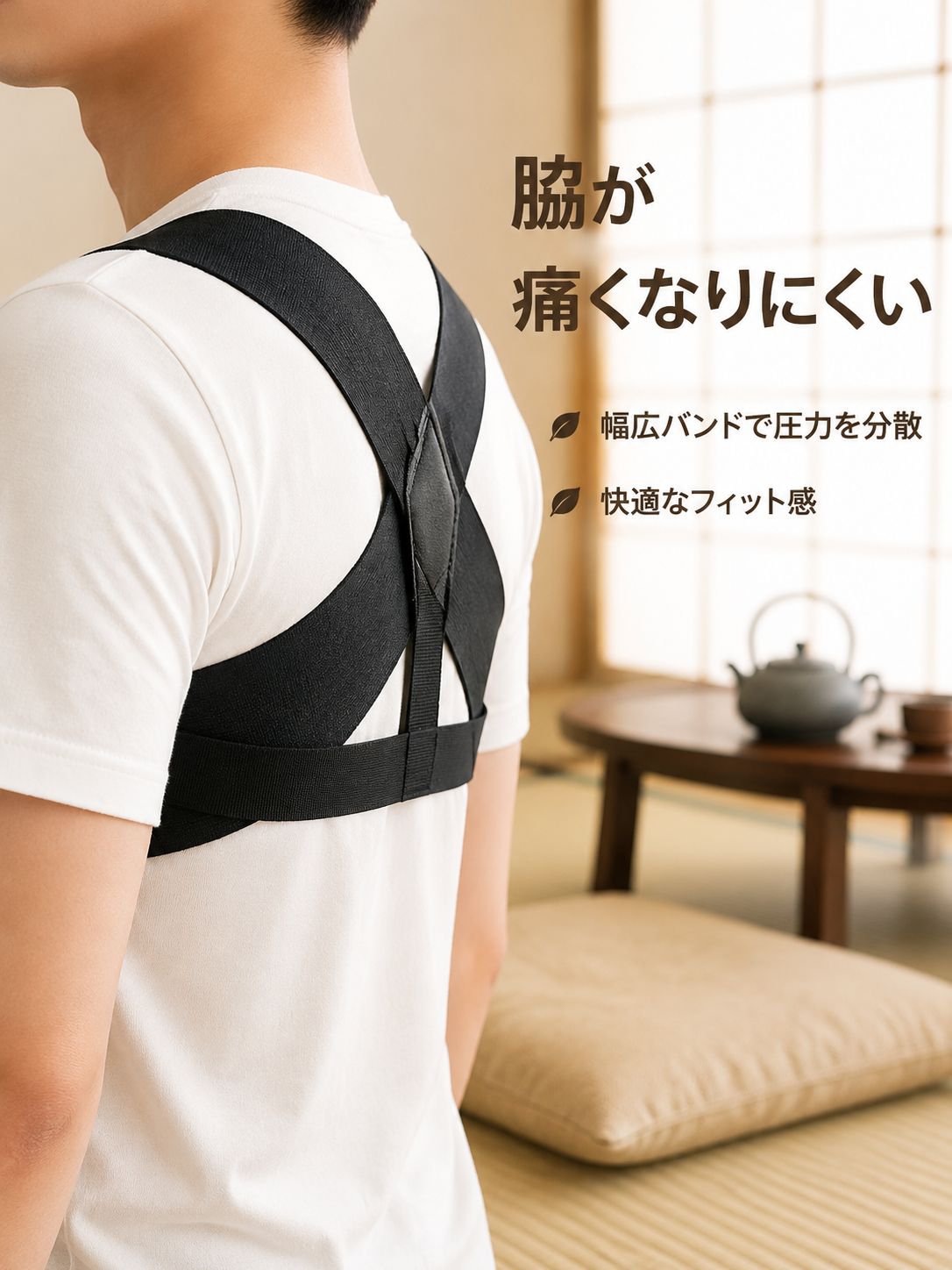 肩開き姿勢矯正ベルト