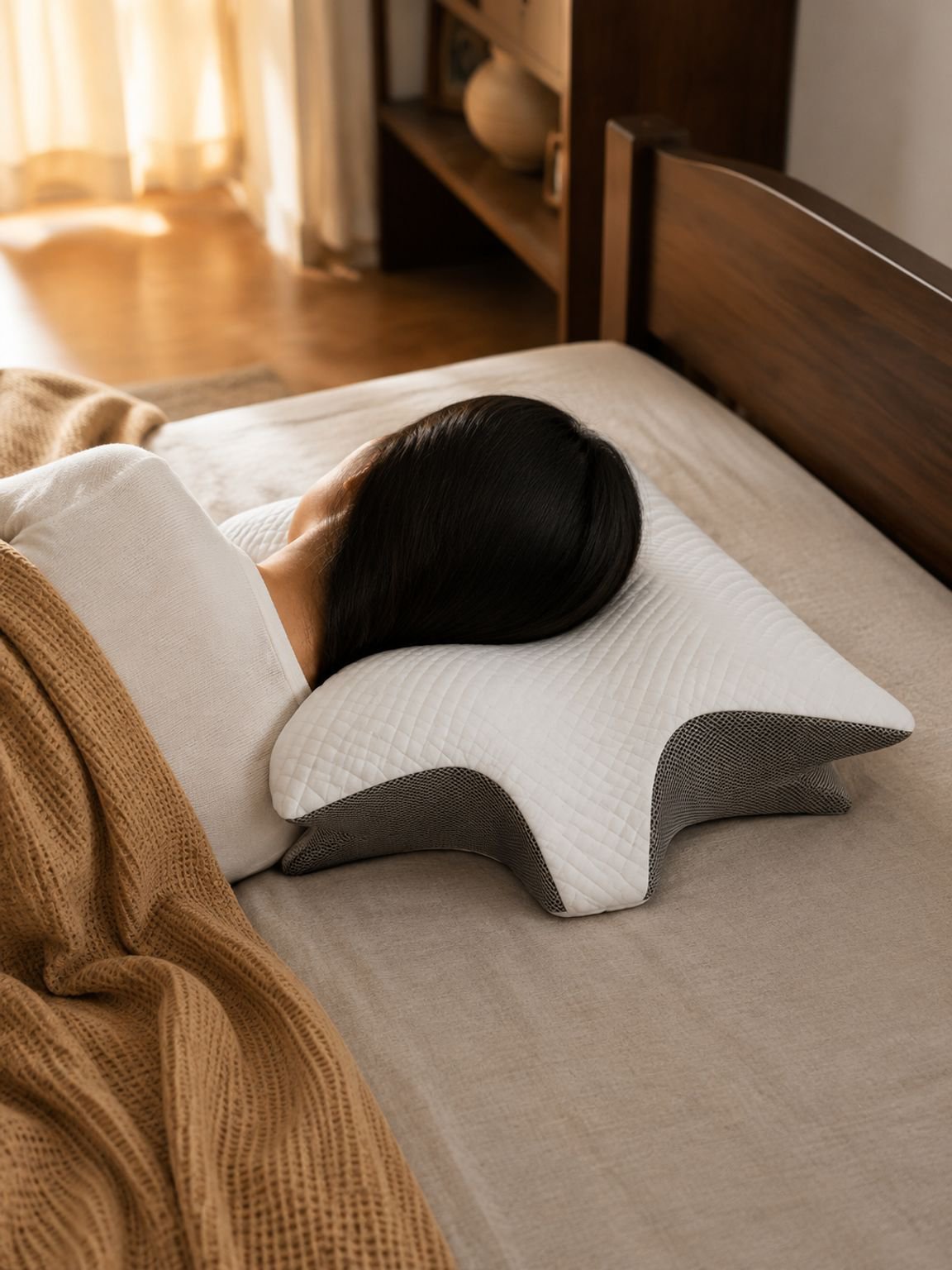 Multi-directional sleep aid memory butterfly shaped neck pillow