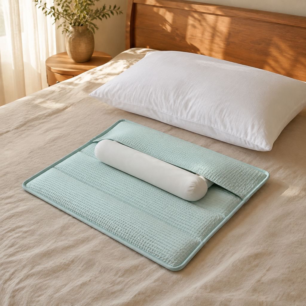 Adjustable pure cotton cylindrical neck pillow for sleep support