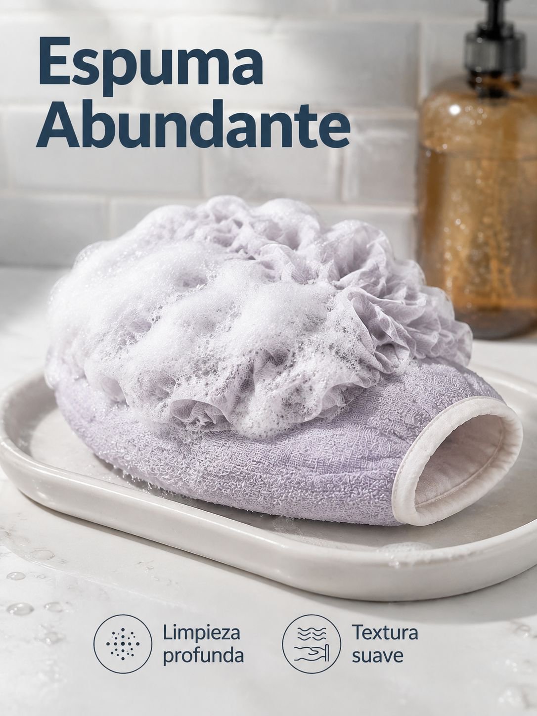 Esponja de baño y toalla exfoliante 2 en 1
