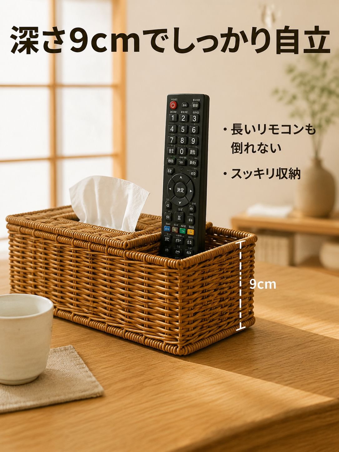 多機能リモコン収納ティッシュケース