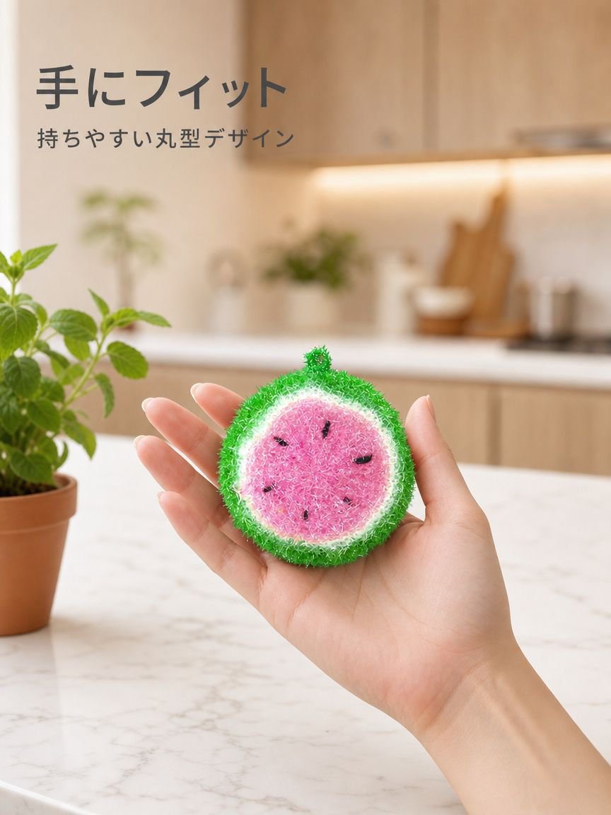スイカ型食器用ブラシ