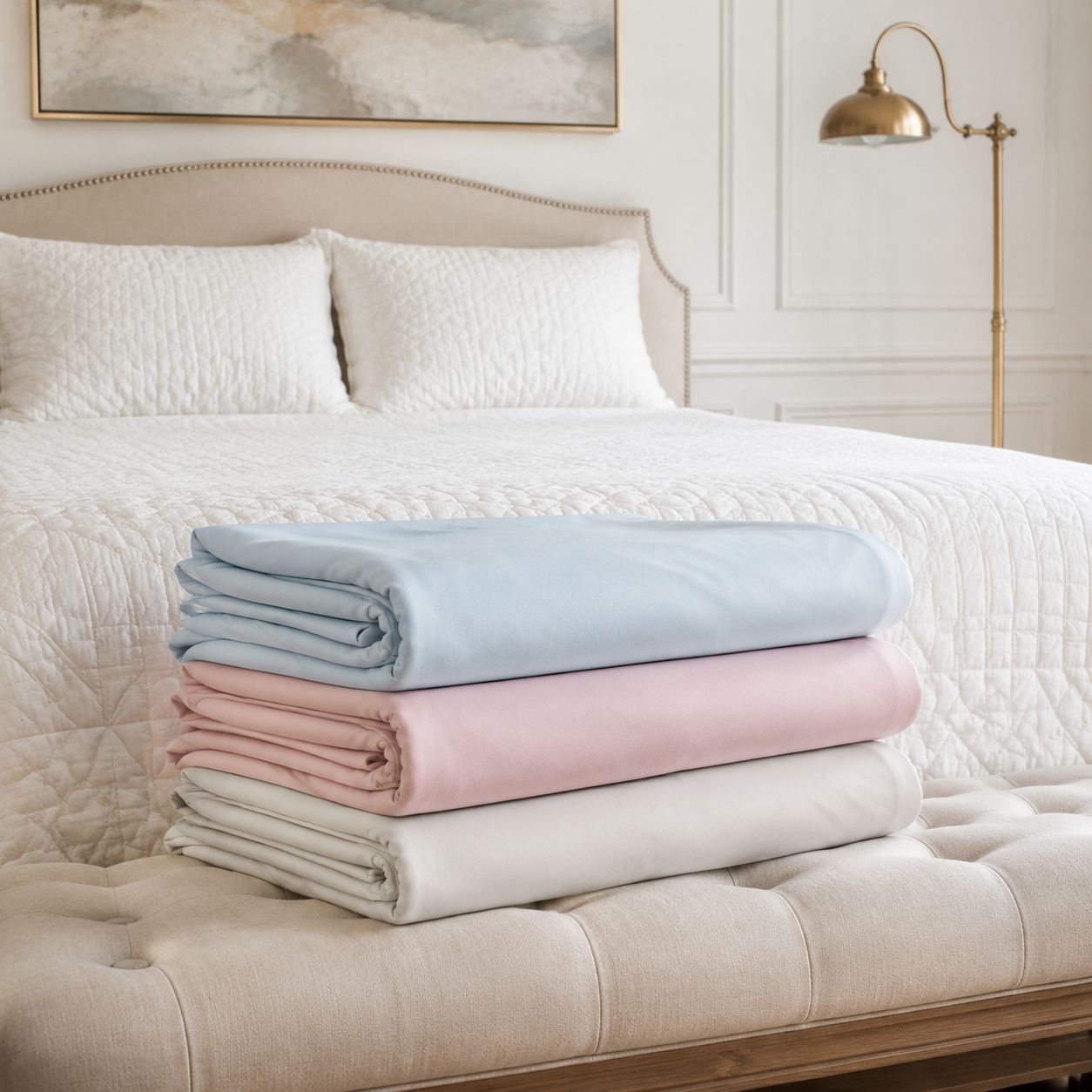 Ice silk cooling blanket, suitable for hot sleepers, and a cool bed cover in summer.