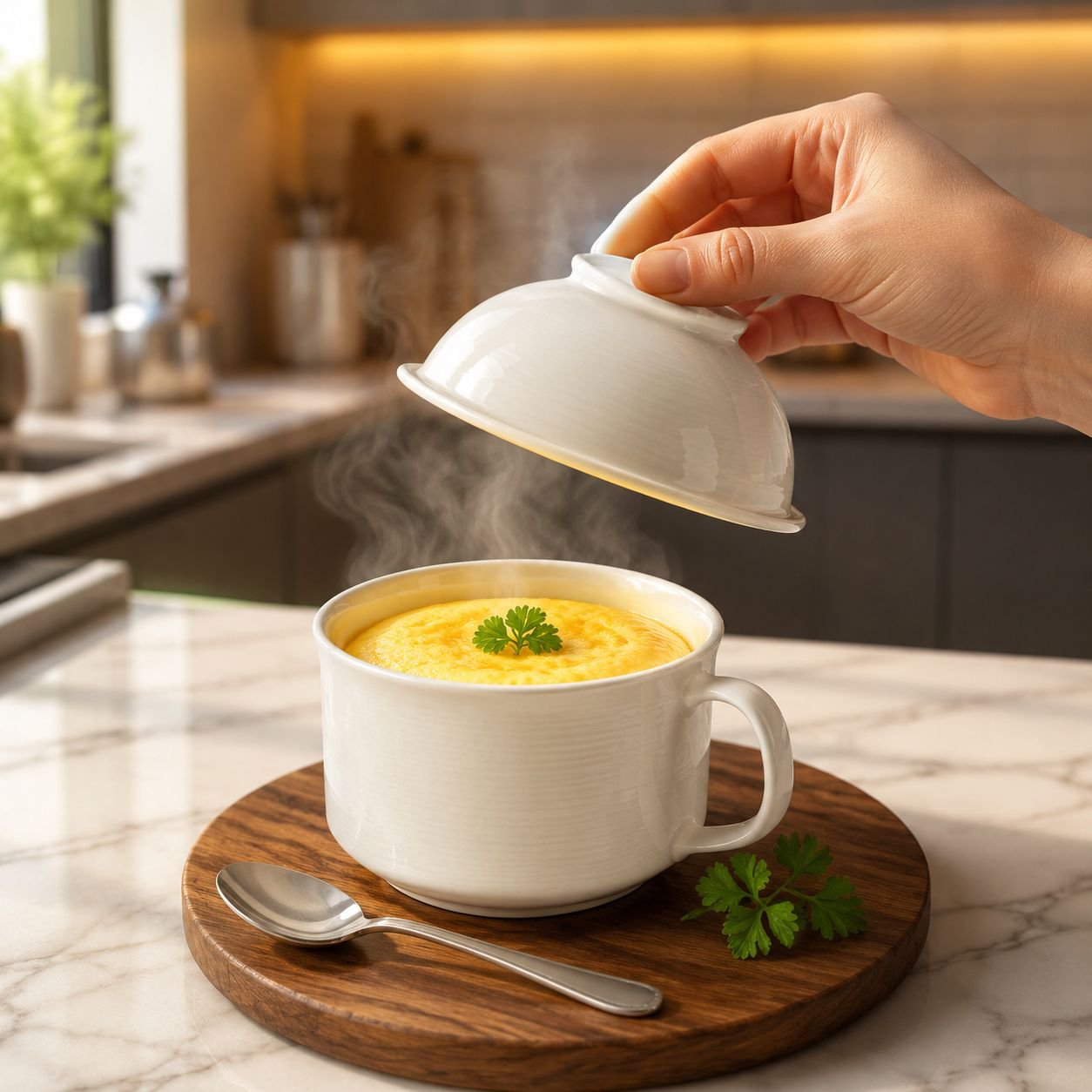 White micro-pressure ceramic steamer cup for high temperature cooking