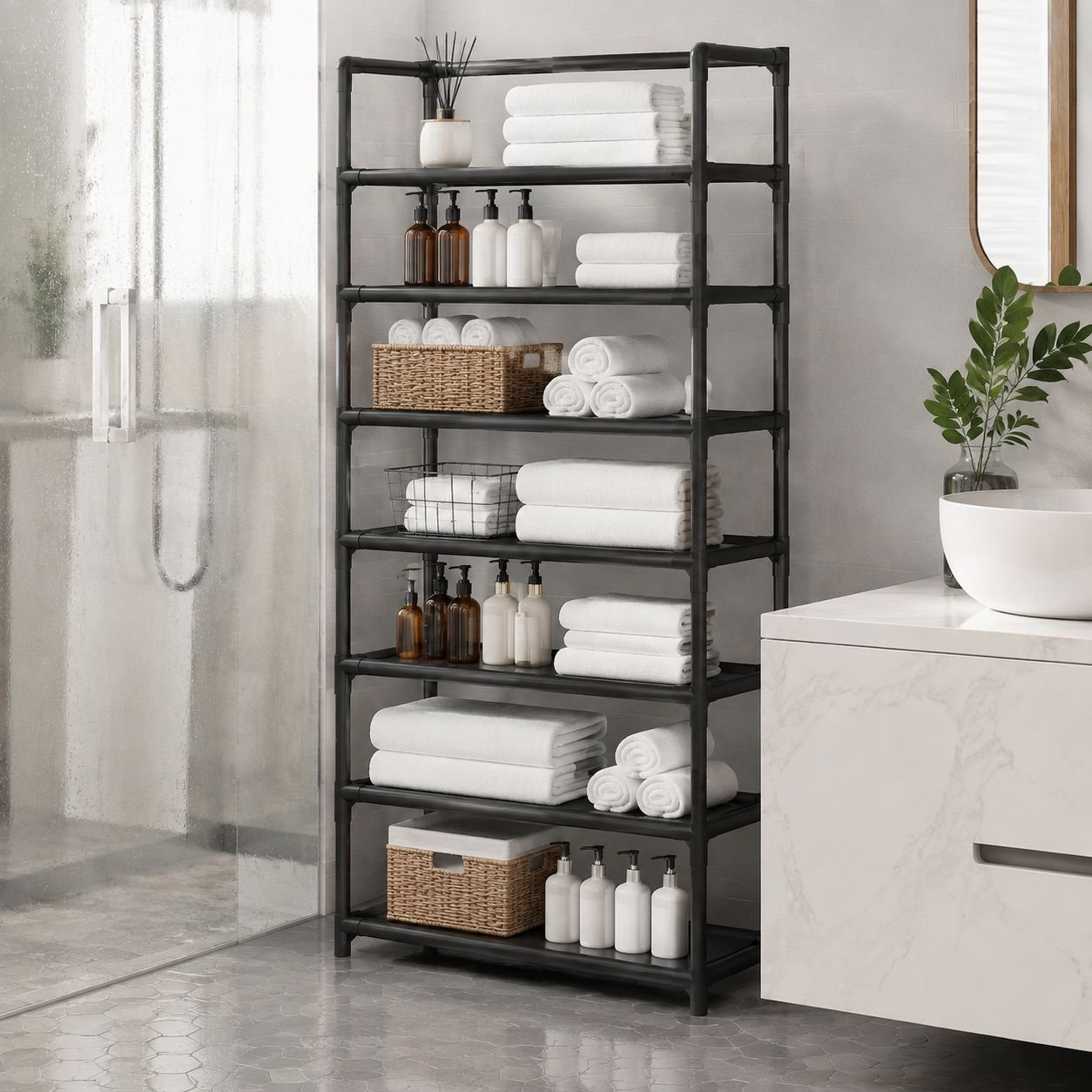 Multi-layer Multi-functional Storage Rack, Home Organization Shelf
