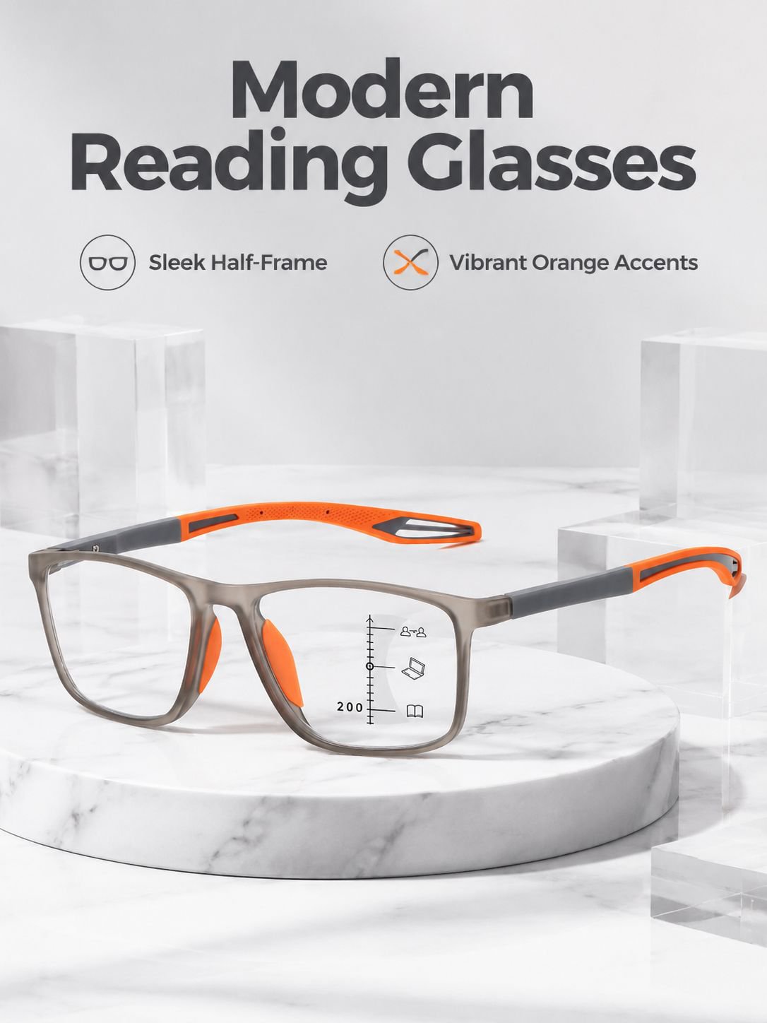 ✨Photochromic multifocal reading glasses(Indestructible / Smart Zoom / No Dizziness)