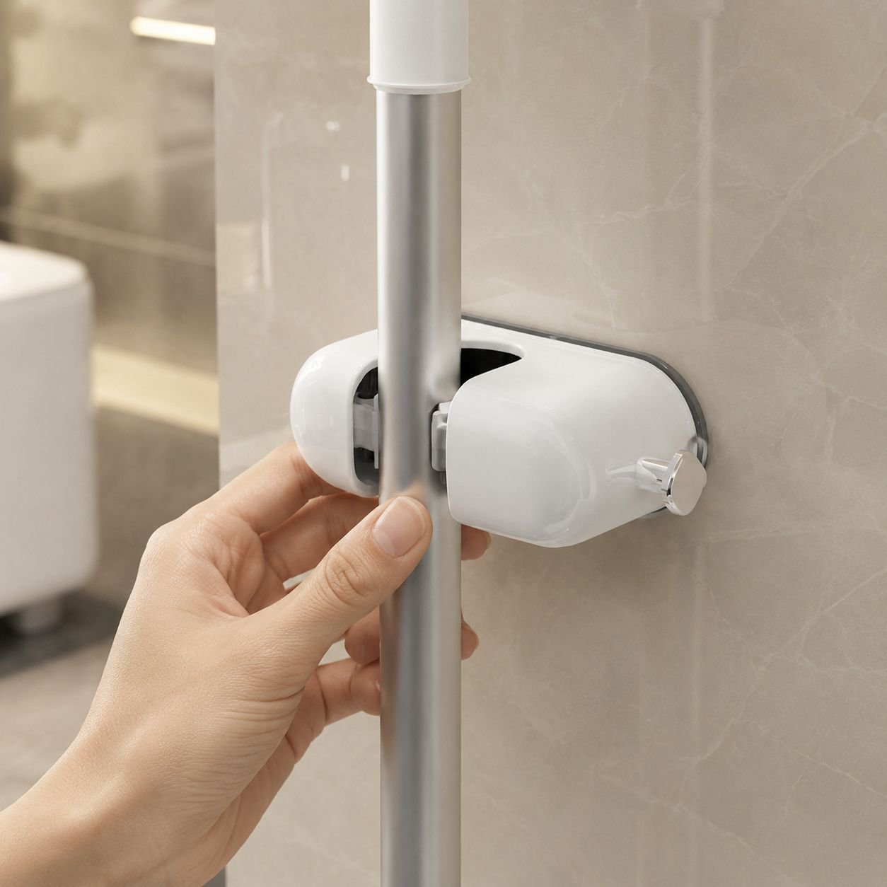 Dopamine Suction Cup Mop Holder Stainless Steel No Hole Home Hook