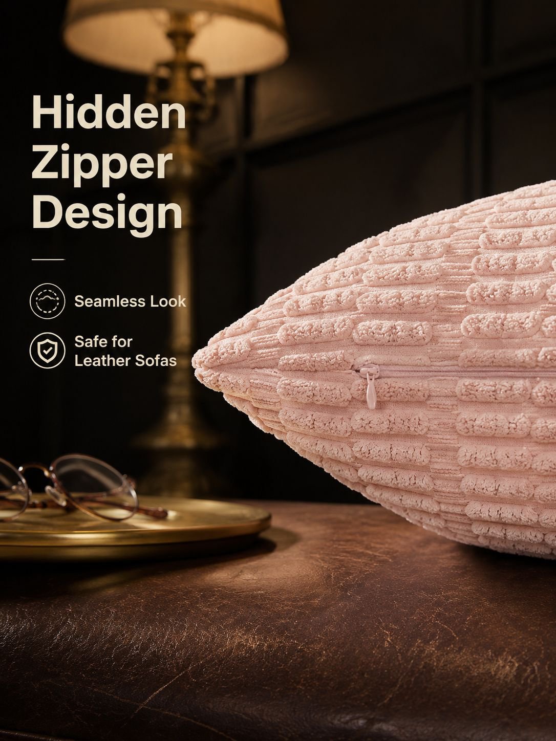 Home Corduroy Sofa Pillow Cover