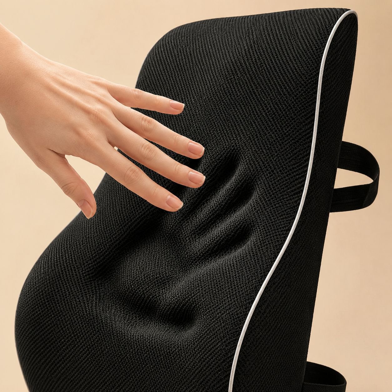 Ergonomisches Memory-Foam-Lendenkissen, großes Lendenwirbelkissen für Auto und Büro