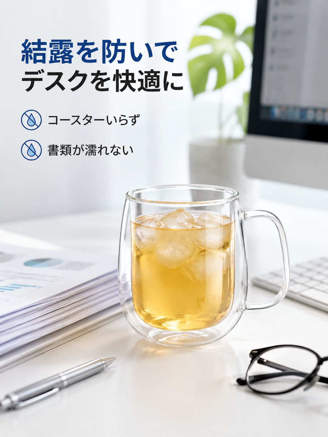 家庭用耐熱二重構造ガラスカップ