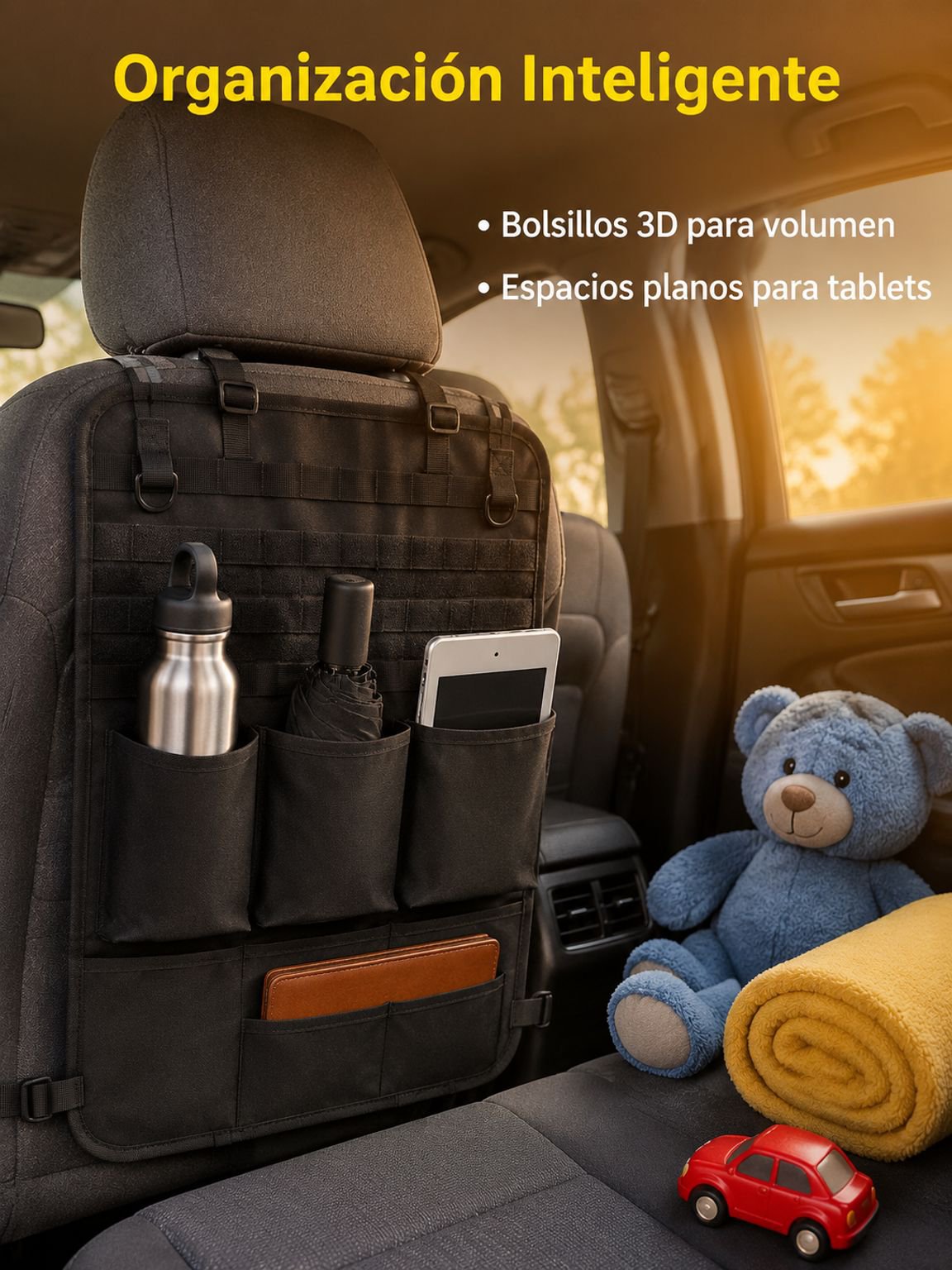 Bolsa colgante para asiento trasero de coche