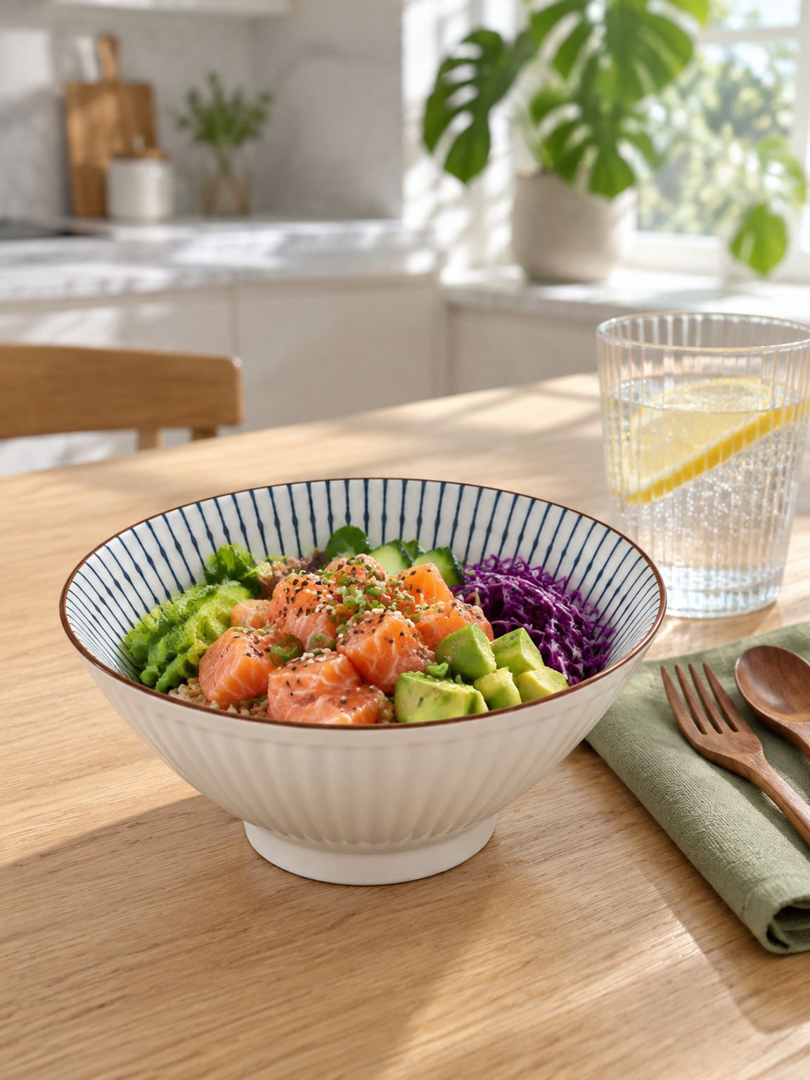 Close-up of ceramic rice bowl glossy finish