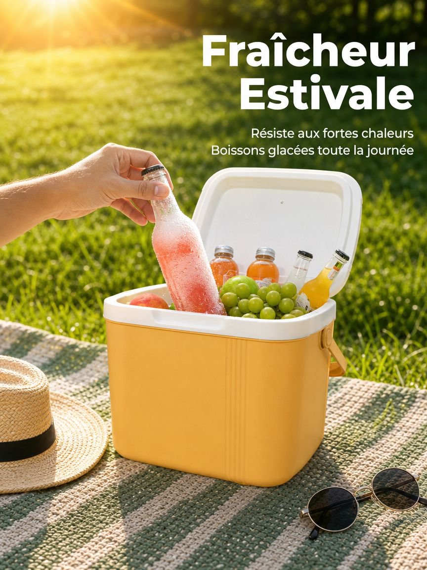 Utilisation de la glacière lors d’un pique-nique familial en forêt
