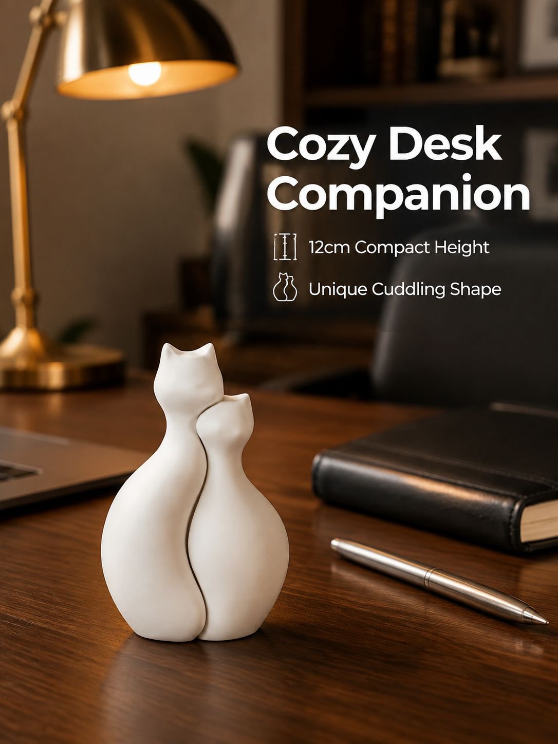 Cat Shaped Desktop Vase Ornament, Two Colors Available