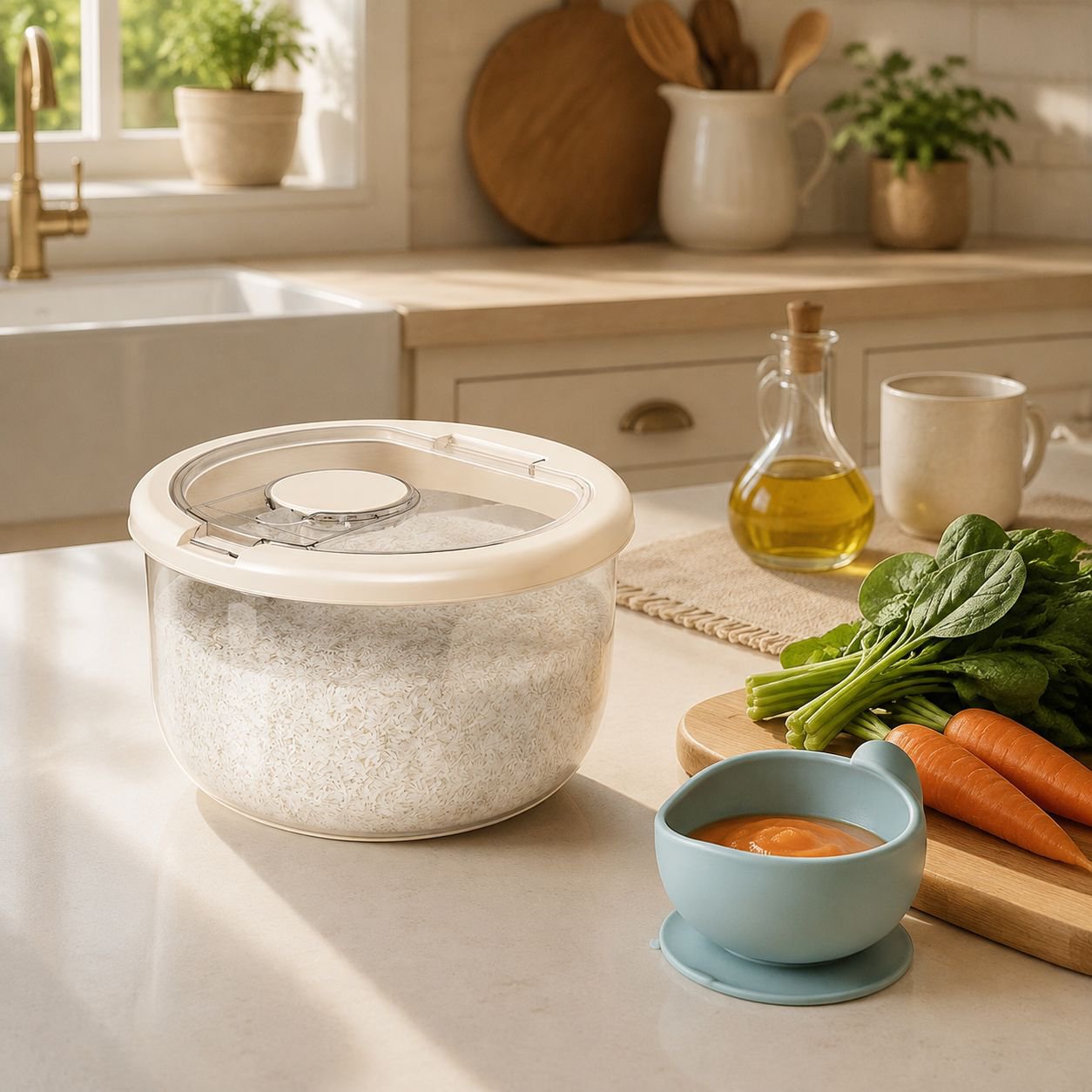 Contenedor de arroz hermético de grado alimenticio para cocina